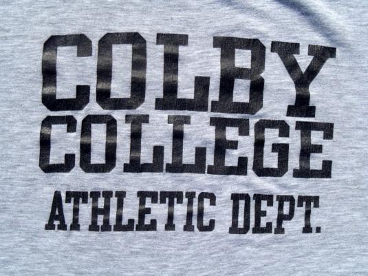 Vintage 1980s Colby College Heather Gray Rayon Blend T-Shirt