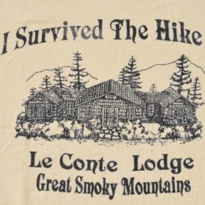 Vintage 1980s LeConte Lodge Smoky Mountains Beige T Shirt XL