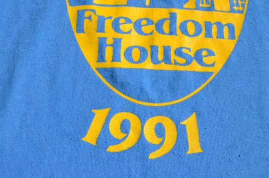 Vintage 1991 Freedom House Family Reunion Blue T-Shirt L