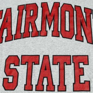 Vintage 1980s Fairmont State Gray Rayon Blend T Shirt L