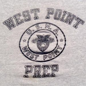 Vintage 1980s West Point Prep Champion Gray Rayon Blend T-Shirt S