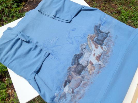 Vintage 1990s WIld Horses Dallas Souvenir Cotton T Shirt L