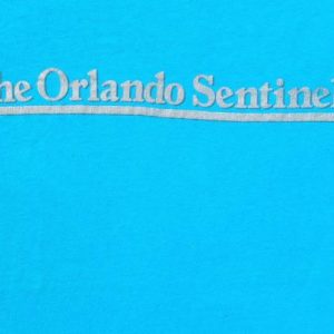 Vintage 1980s Orlando Sentinel Newspaper Aqua Blue T-Shirt L