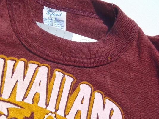 Vintage 1980s Burgundy Hawaiian Tropic Suntan Lotion T Shirt XS