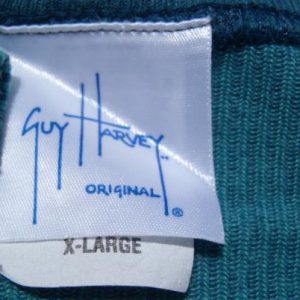 Vintage 1990s Guy Harvey Blue Striped T-Shirt L