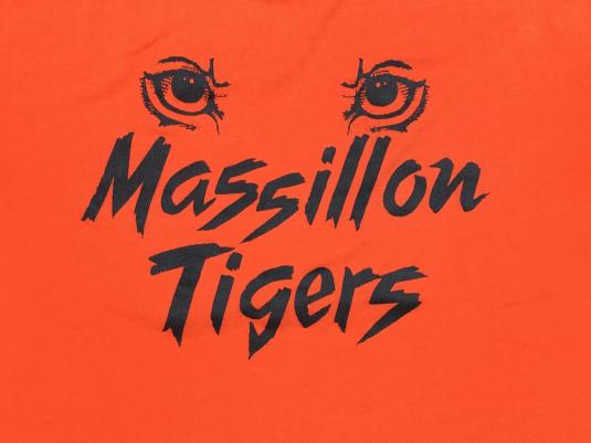Vintage 1980s Massillon Tigers Football Orange T-Shirt S/M