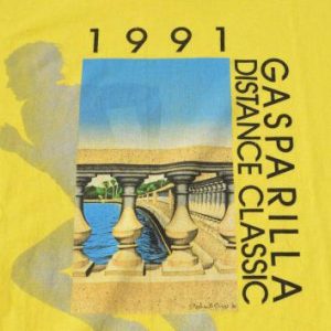 Vintage 1991 Gasparilla Distance Classic Yellow T-Shirt XL