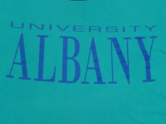 Vintage 1980s University of Albany Aqua T-Shirt L