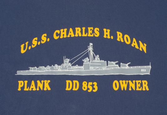 Vintage 1980s Navy Blue Charles H Roan Destroyer T Shirt XL