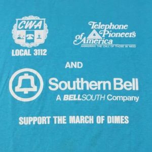 Vintage 1980s CWA Southern Bell March of Dimes T-Shirt XL