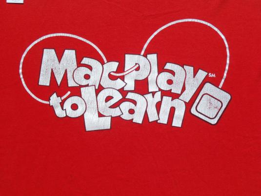 Vintage 1990s Mac Play and Learn Red T Shirt XL