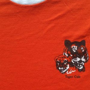 Vintage 1980s Tiger Cub Boy Scouts Orange Ringer T-Shirt M