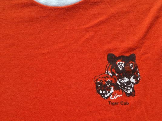 Vintage 1980s Tiger Cub Boy Scouts Orange Ringer T-Shirt M