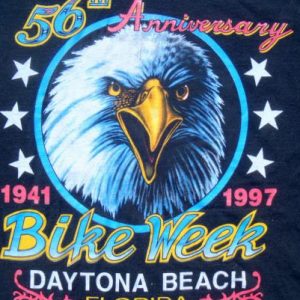 Vintage 1990s Daytona Beach Bike Week Black T-Shirt XL