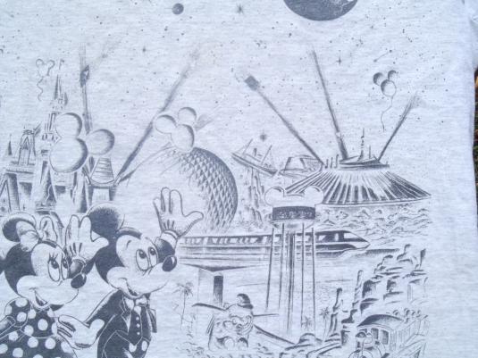 Vintage 1990s Gray Disney Theme Park Mickey Minnie T-Shirt L