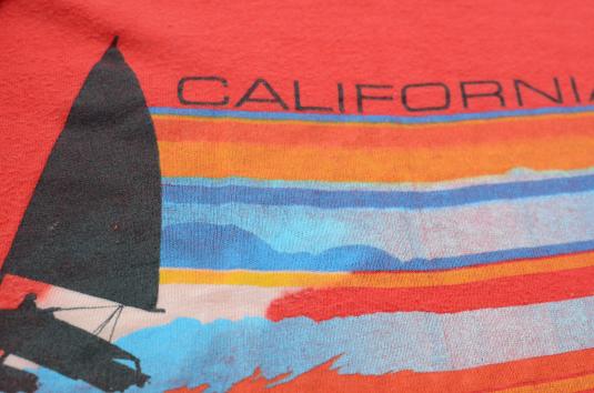 Vintage 1981 California Catamaran Red Tourist T Shirt M
