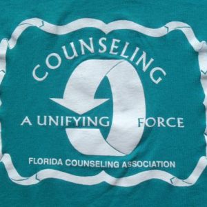 Vintage 1980s Florida Counseling Association Teal T Shirt M/L