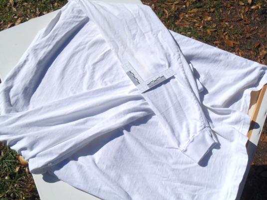 Vintage 1980s White Long Sleeved Cotton T Shirt L by Nike