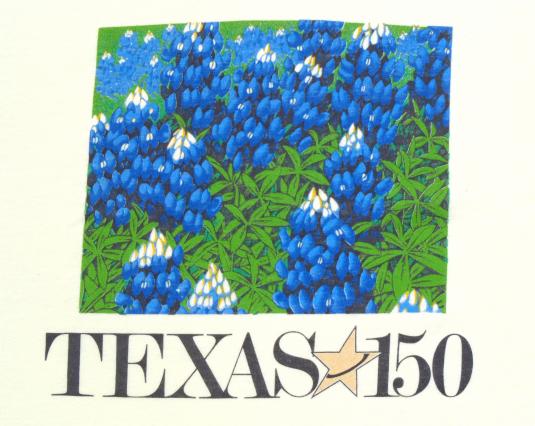 Vintage 1986 Texas 150 BlueBonnets Cream T-Shirt M by Anvil