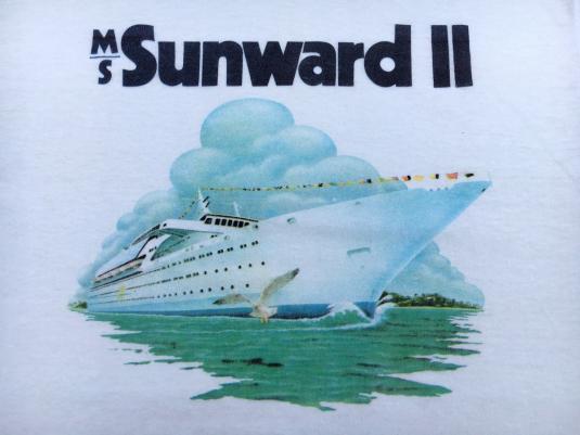 Vintage 1980s MS Sunward II Cruise Ship Souvenir T-Shirt XS
