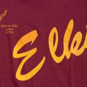 Vintage 1980s Deltona Florida Lady Elks Burgundy T-Shirt L