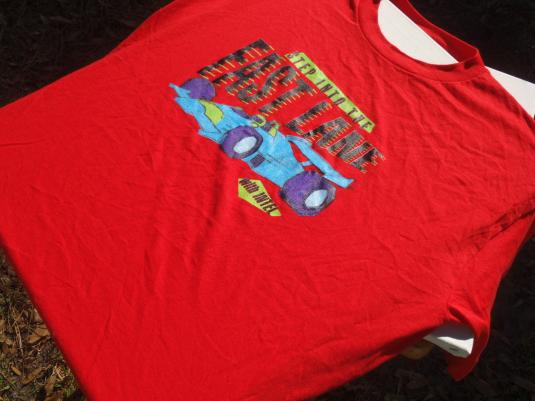 Vintage 1990s Intel Step Into the Fast Lane Red T Shirt XL