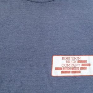 Vintage 1980s Robinson Brick Company Blue Work T-Shirt XL