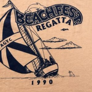 Vintage 1990 BeachFest Regatta Pass-A-Grille Peach T-Shirt