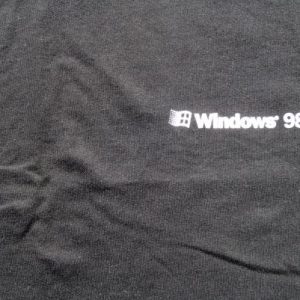 Vintage 1990s Windows 98 Microsoft Black Cotton T-Shirt L