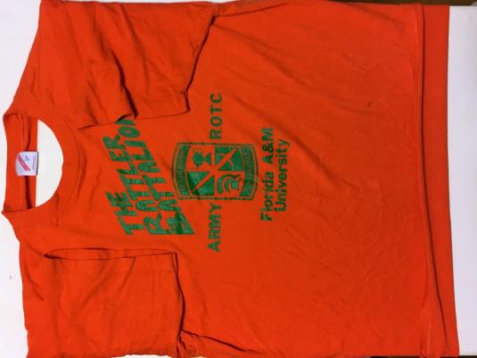 Vintage 1980s FAMU Rattlers ROTC Orange T-Shirt L Jerzees