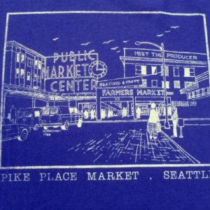 Vintage 1980s Pike Place Market Seattle Purple T-Shirt L