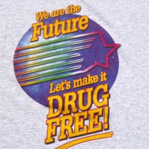 Vintage 1990s Drug Free Heather Gray T-Shirt XXL