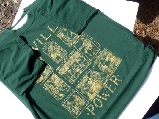 Vintage 1990s William Shakespeare Green Cotton T Shirt L