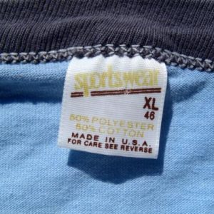 Vintage 1980s Adidas Light Blue Ringer T-Shirt XL