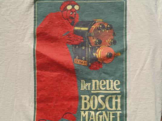 Vintage 1990s Bosch Magneto Lucian Bernhard Beige T Shirt L