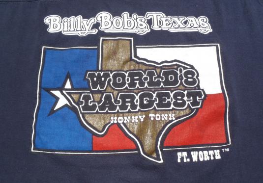 Vintage 1980s Billy Bobs Texas Honky Tonk Navy T Shirt M/L