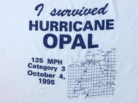 Vintage 1995 I Survived Hurricane Opal White T-Shirt XL