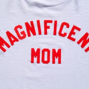 Vintage 1990s Magnificent Mom Flock Letter White T-Shirt XL