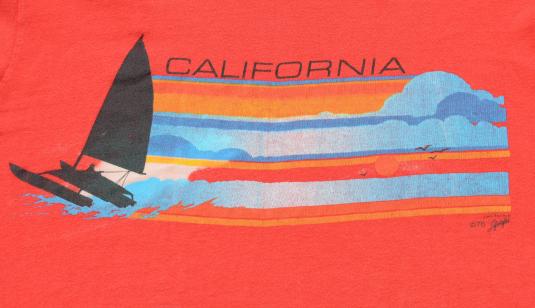 Vintage 1981 California Catamaran Red Tourist T Shirt M