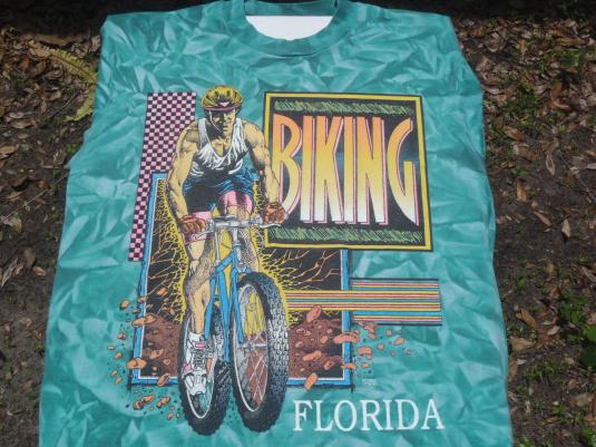 Vintage 1980s/90s Biking Florida Acid Wash T-Shirt L