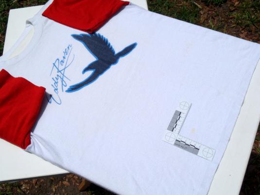 Vintage 1980s White and Red Eddy Raven Country T Shirt M/L