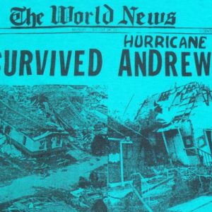 Vintage 1990s Hurricane Andrew Green Allover Print T-Shirt L