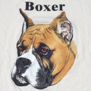 Vintage 1980s Beige Boxer Dog Breed Cotton T Shirt XL