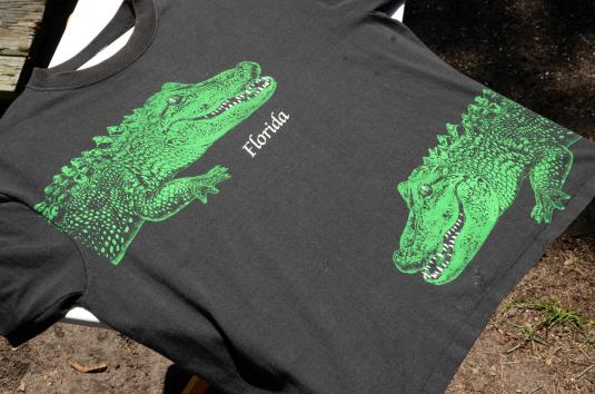 Vintage 1980s Florida Alligators Black Tourist T-ShirtXL
