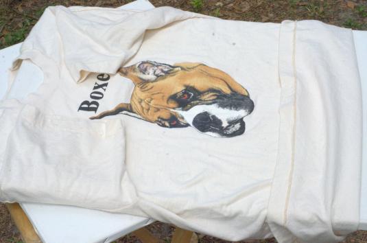 Vintage 1980s Beige Boxer Dog Breed Cotton T Shirt XL