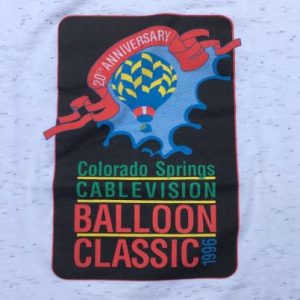 Vintage 1996 Colorado Springs Hot Air Balloon White T Shirt