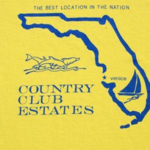 Vintage 1980s Venice Florida Yellow T-Shirt L