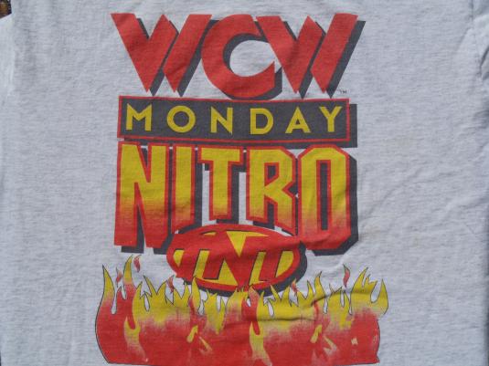 Vintage 1998 WCW Monday Nitro TNT Wrestling Gray T Shirt L