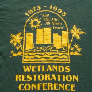 Vintage 1993 Wetlands Restoration Green Cotton T-Shirt L/XL