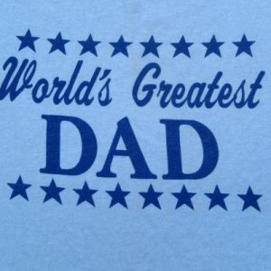 Vintage 1980s Worlds Best Dad Light Blue T-Shirt XL